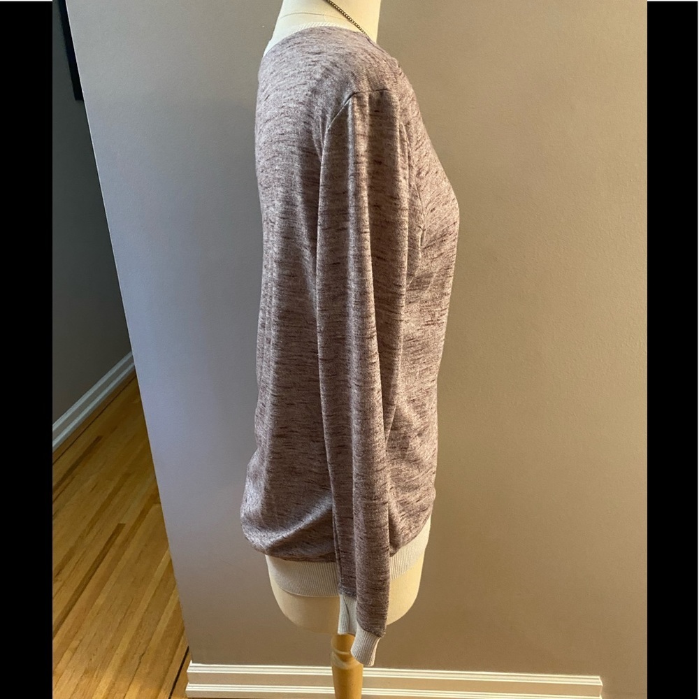 ARITZIA WILFRED Two-Toned Burgundy Heathered Jersey Knit Pullover. Size Small - Picture 3 of 7